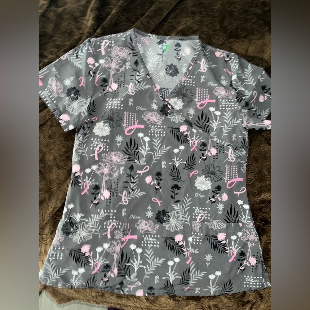 Breast Cancer Fun scrub top
